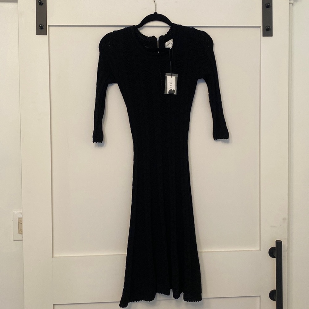 MILLY Black Knit Dress